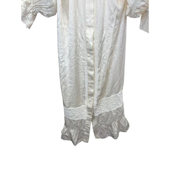Sleeper Paloma Silk Maxi Dress White Off Shoulder Lace Trim Romantic XL - Picture 8 of 16